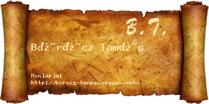 Böröcz Tamás névjegykártya